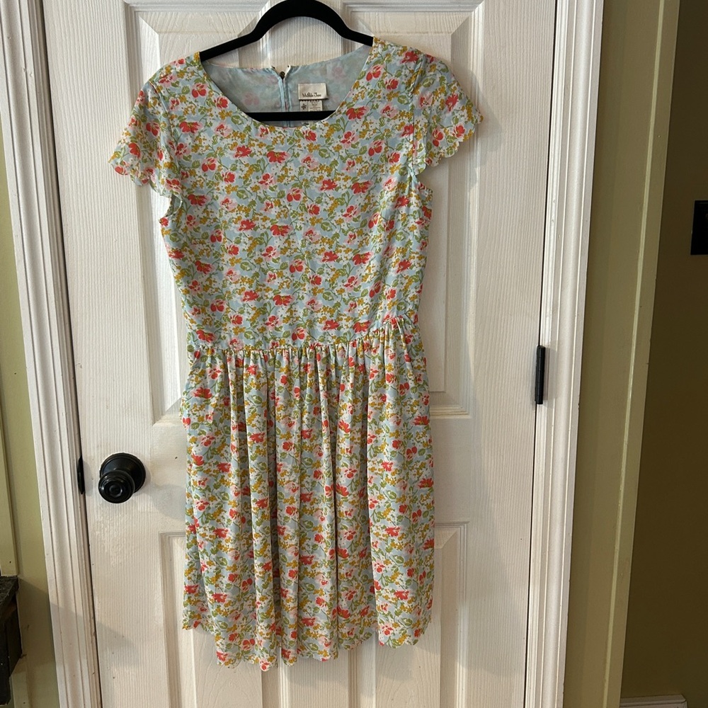 Matilda Jane Flutter Sleeve Pink and Green Sundress